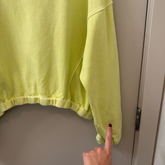 Anthropologie Boxy Cropped Pullover Light Yellow green Sweatshirt size small - Picture 11 of 13